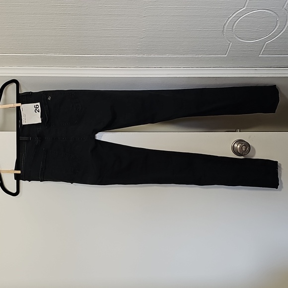 Rag & Bone High Rise Skinny Jeans Distressed Knees/Raw Hem Dark Gray Siz… - Picture 9 of 13